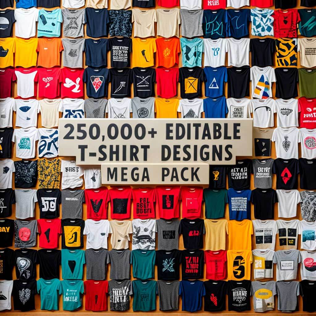250,000 T-Shirt Design Asset Bundle