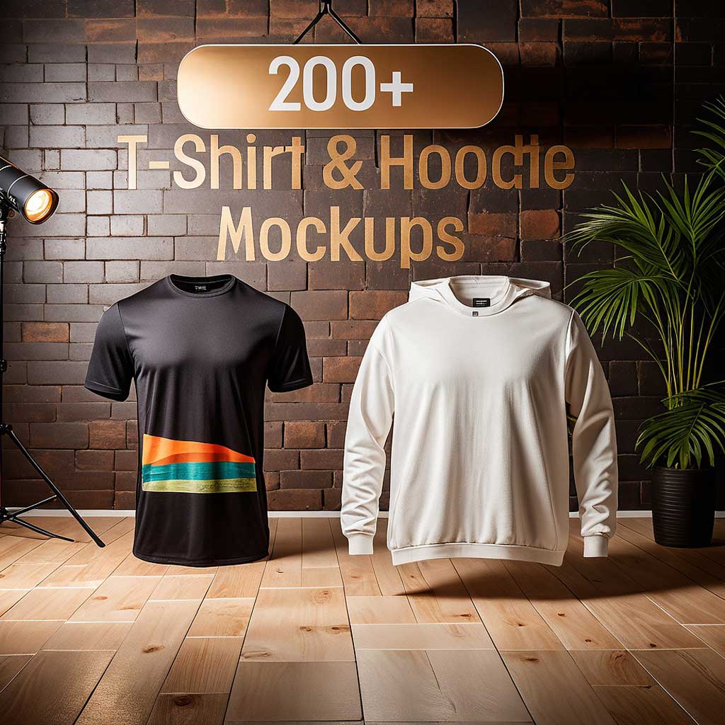 200+ T-Shirt & Hoodie Mockups
